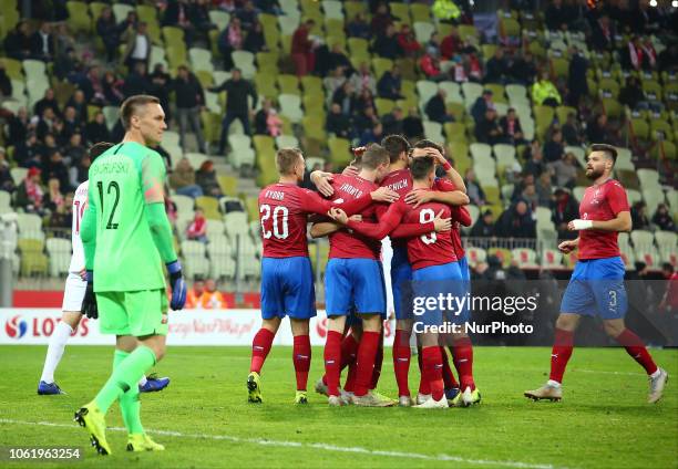 Lukasz Skorupski and Czech Republic national football team during the international friendly soccer match between Poland and Czech Republic at Energa...