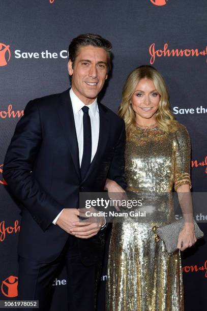 David Muir and Kelly Ripa attend the 6th Annual Save the Children Illumination Gala at the American Museum of Natural History on November 14, 2018 in...