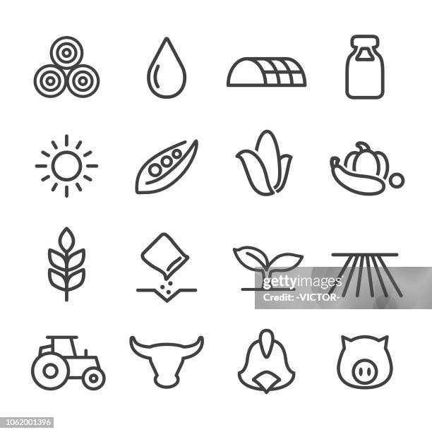 illustrations, cliparts, dessins animés et icônes de icônes de l’agriculture - ligne série - irrigation equipment