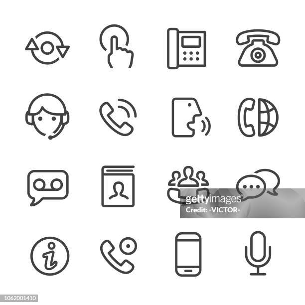 telephone icons - line series - voip stock illustrations
