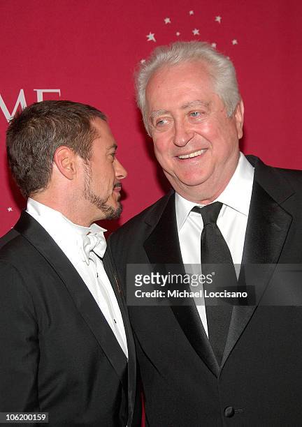 Actor Robert Downey Jr. And father, director Robert Downey Sr., attend Time's "100 Most Influential People In The World" Gala at Jazz at Lincoln...