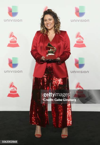 Maria Rita poses in the press room during the 19th annual Latin GRAMMY Awards at MGM Grand Garden Arena on November 15, 2018 in Las Vegas, Nevada.