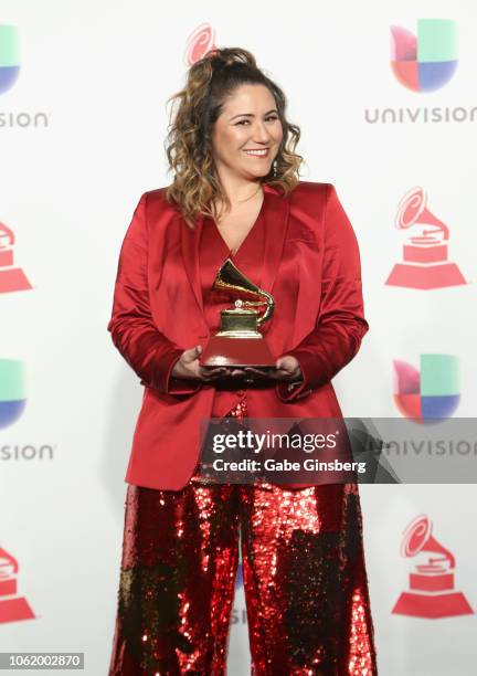 Maria Rita poses in the press room during the 19th annual Latin GRAMMY Awards at MGM Grand Garden Arena on November 15, 2018 in Las Vegas, Nevada.