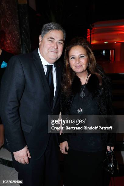 Pierre-Francois Veil and his wife Barbara attend the Gala evening of the Pasteur-Weizmann Council at Salle Wagram on November 15, 2018 in Paris,...