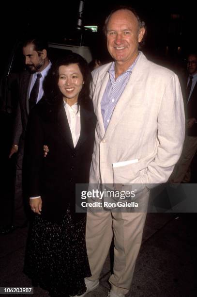 Gene Hackman and Betsy Arakawa during PCC Celebrity Art Show on September 11, 1991 at Stringfellow's Restaurant in Beverly Hills, California, United...