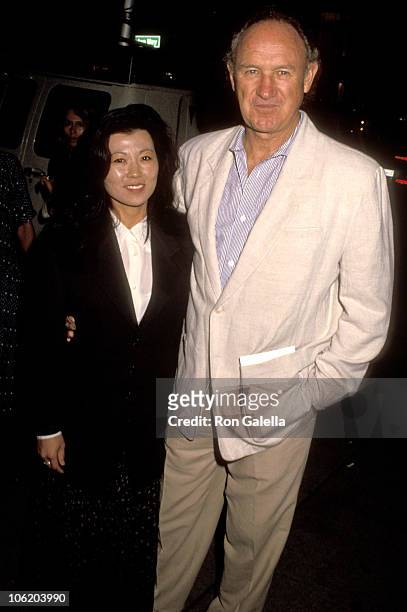 Gene Hackman and Betsy Arakawa during PCC Celebrity Art Show on September 11, 1991 at Stringfellow's Restaurant in Beverly Hills, California, United...