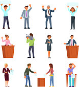 People involved in election process vector flat illustration