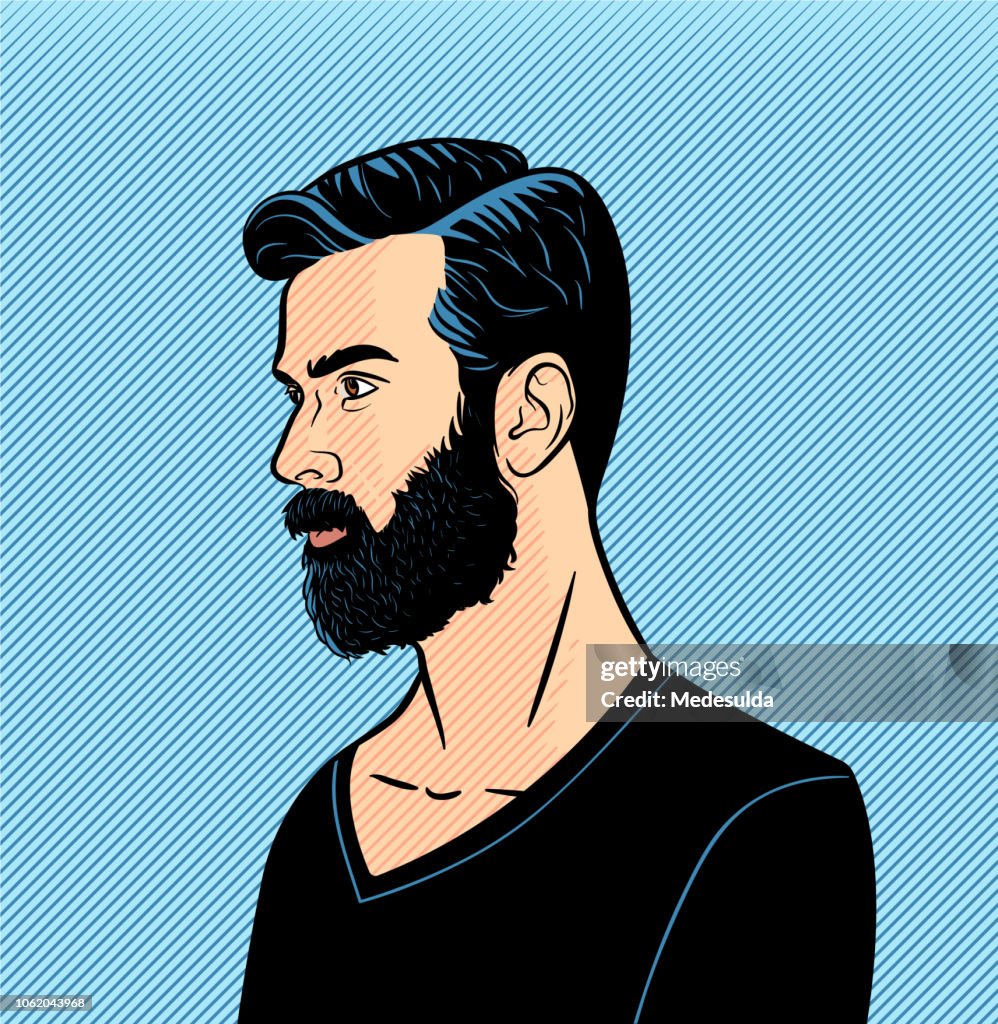 Hipster Man Vector Halftone High-Res Vector Graphic - Getty Images