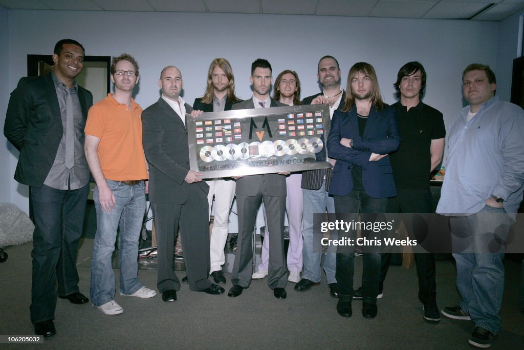 Maroon 5 - 10 Million Records Sold Plaque Presentation