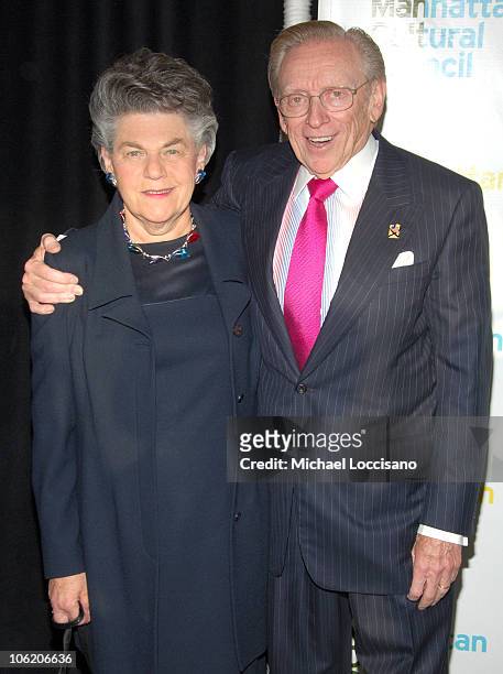 Klara Silverstein and Larry Silverstein during Bjork Honored by Natalie Portman at "The Dowtown Dinner" Presented by the LMCC at 7 World Trade in New...