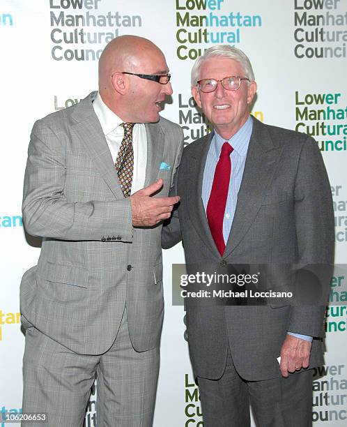 Tom Healy, President, LMCC, and Robert Douglas during Bjork Honored by Natalie Portman at "The Dowtown Dinner" Presented by the LMCC at 7 World Trade...