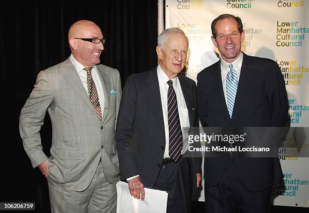 Tom Healy, President, LMCC, Robert M. Morgenthau, District Attorney, Manhattan, and Eliot Spitzer, Governor, NY