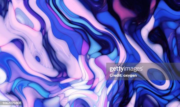 abstract morphing blue and violet shapes background - opal photos et images de collection