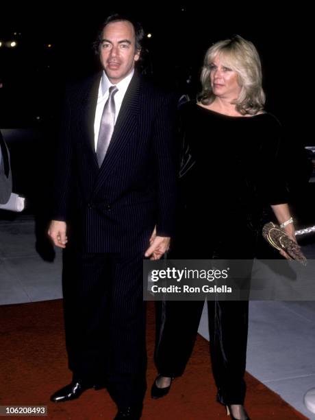 Neil Diamond and Marcia Murphy during Memorial Service for Neil Bogart at Hollywood Park Race Track in Inglewood, California, United States.