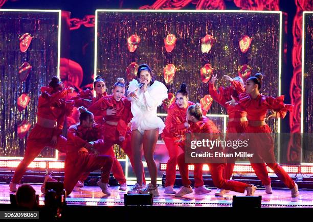 Rosalia performs onstage during the 19th annual Latin GRAMMY Awards at MGM Grand Garden Arena on November 15, 2018 in Las Vegas, Nevada.