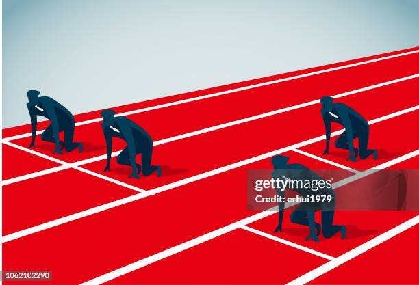 Startingline Rece 65 Race Starting Line Cartoon High Res Illustrations - Getty Images