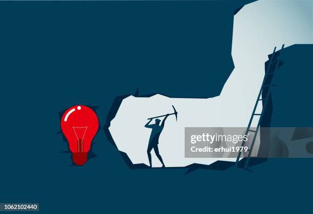 illustrazioni stock, clip art, cartoni animati e icone di tendenza di estrazione dati - scavare