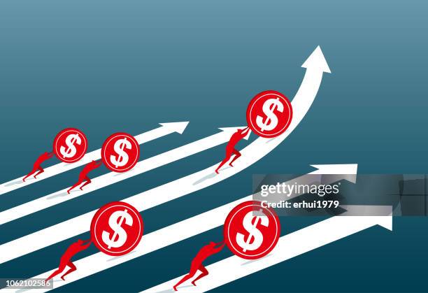 competition - pushing forward stock illustrations