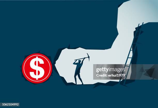 surprise - underground mining stock illustrations