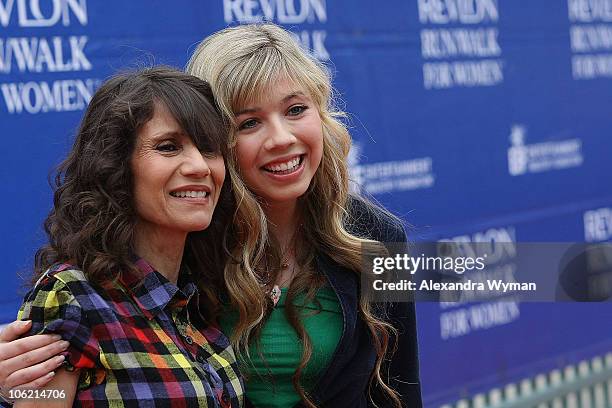 Jennette McCurdy and mother arrive at The 16 Annual Entertainment Industry Foundation Revlon Run/Walk for Women held at The Los Angeles Memorial...