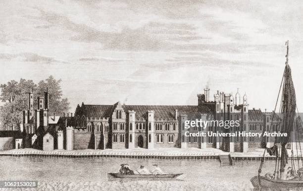 Greenwich Palace aka The Palace of Placentia, Greenwich, London, England in the 16th century From Shakespeare The Player, published 1916.