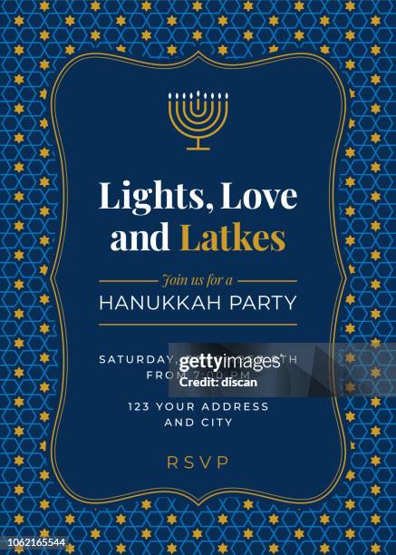 ilustrações, clipart, desenhos animados e ícones de convite para festa de hanukkah - ilustração - manuscrito hebraico