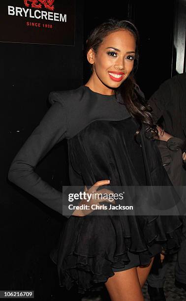 Jade Ewen poses at the Brylcreem Paste Lauch Party at Vendome on October 27, 2010 in London, England. To celebrate this season�s Ashes series and a...