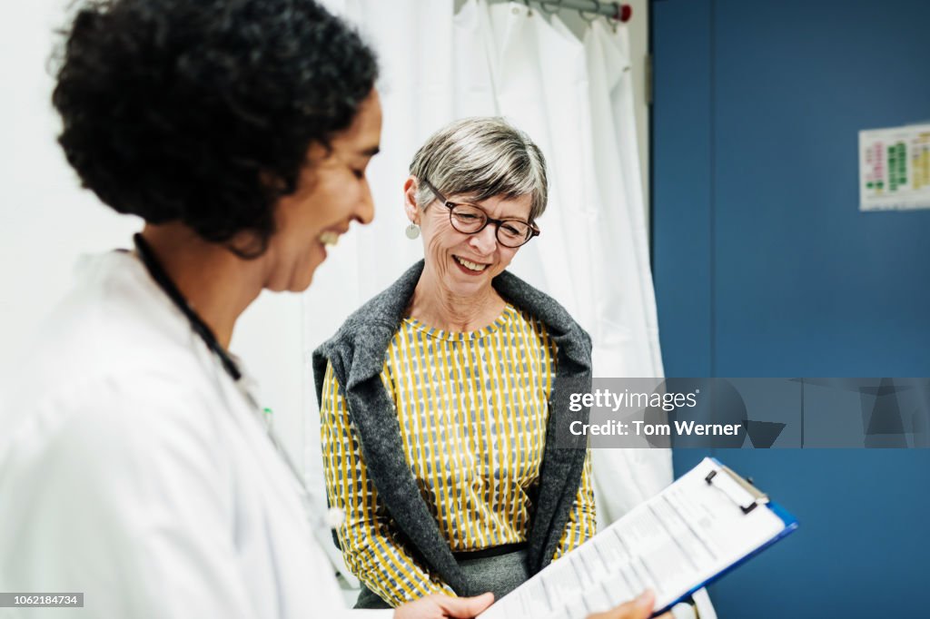 Doctor Going Over Test Results With Patient
