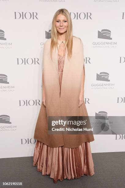 Gwyneth Paltrow attends the Guggenheim International Gala Dinner made possible by Dior at Solomon R. Guggenheim Museum on November 15, 2018 in New...