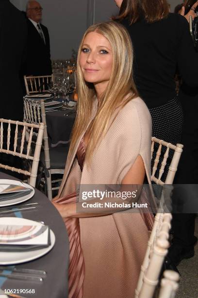 Gwyneth Paltrow attends the Guggenheim International Gala Dinner made possible by Dior at Solomon R. Guggenheim Museum on November 15, 2018 in New...