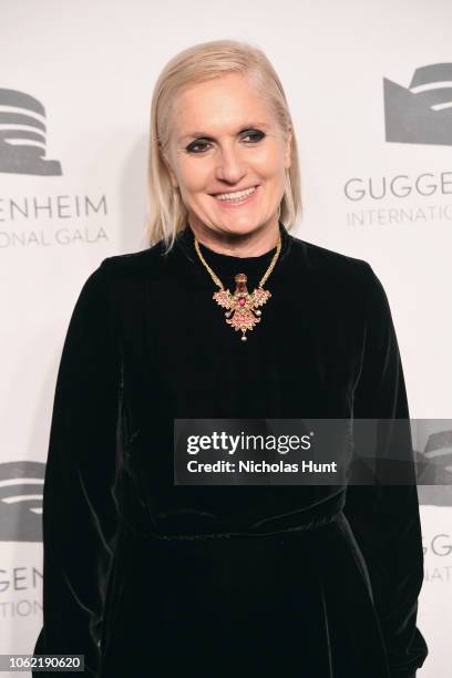 Rachele Regini and Maria Grazia Chiuri attend the Guggenheim International Gala Dinner made possible by Dior at Solomon R. Guggenheim Museum on...