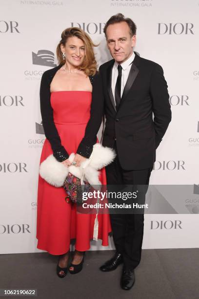 Adelaide De Lesquen and Renaud De Lesquen attend the Guggenheim International Gala Dinner made possible by Dior at Solomon R. Guggenheim Museum on...