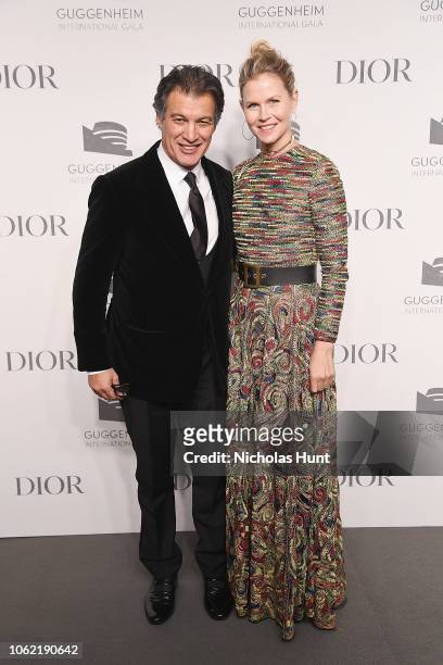 Frederic Fekkai and Shirin Von Wulffen attend the Guggenheim International Gala Dinner made possible by Dior at Solomon R. Guggenheim Museum on...