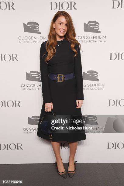 Karen Rouch attends the Guggenheim International Gala Dinner made possible by Dior at Solomon R. Guggenheim Museum on November 15, 2018 in New York...