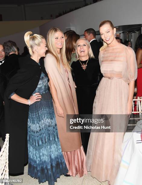 Jaime King, Gwyneth Paltrow, Maria Grazia Chiuri and Karlie Kloss attend the Guggenheim International Gala Dinner made possible by Dior at Solomon R....