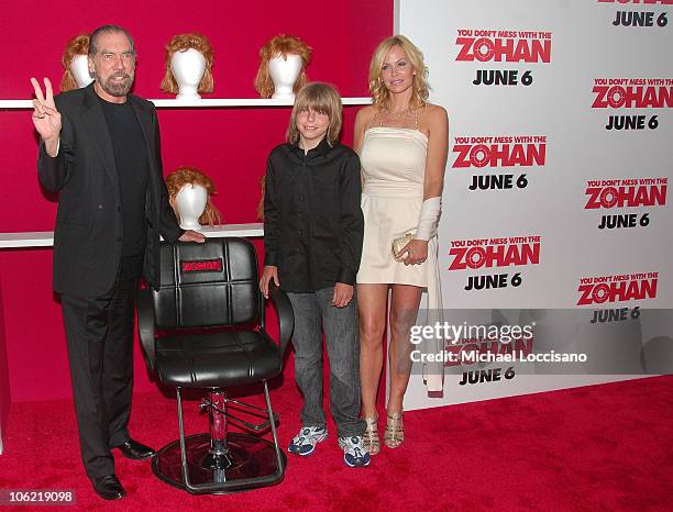 Co-Founder and CEO of Paul Mitchell, John Paul DeJoria, son John Anthony DeJoria and wife Eloise DeJoria attend the Columbia Pictures screening of...