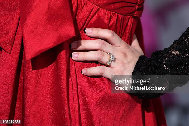 General view of actress Anna Maria Perez de Tagle's ring at the Disney Channel Premiere of "Camp Rock" on June 11, 2008 at the Ziegfeld Theatre in...