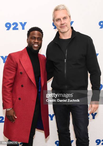Kevin Hart and Neil Burger pose during "The Upside" Screening and Conversation with Kevin Hart at 92nd Street Y on November 15, 2018 in New York City.