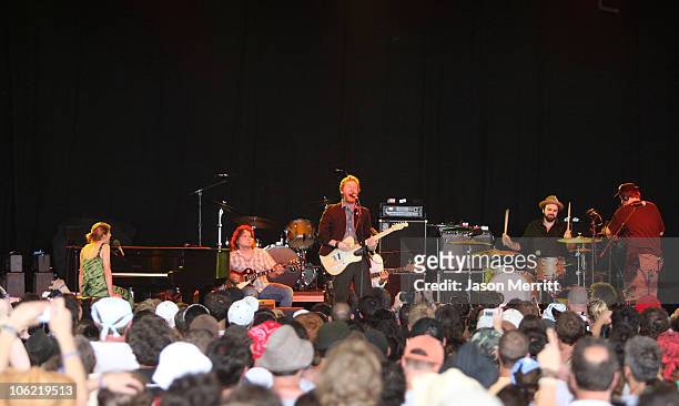 The Swell Season perform on stage during Bonnaroo 2008 on June 13, 2008 in Manchester, Tennessee.