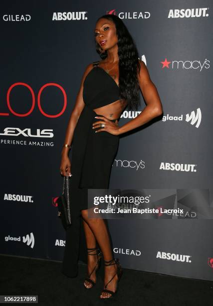 Dominique Jackson attends Out Magazine's OUT100 Awards Celebration Presented By Lexus at Quixote Studios on November 15, 2018 in Los Angeles,...