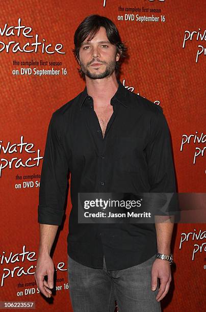 Actor Jason Behr and actress KaDee Stickland arrive to the Private Practice Complete First Season-Extended Edition DVD Launch Party in Hollywood,...