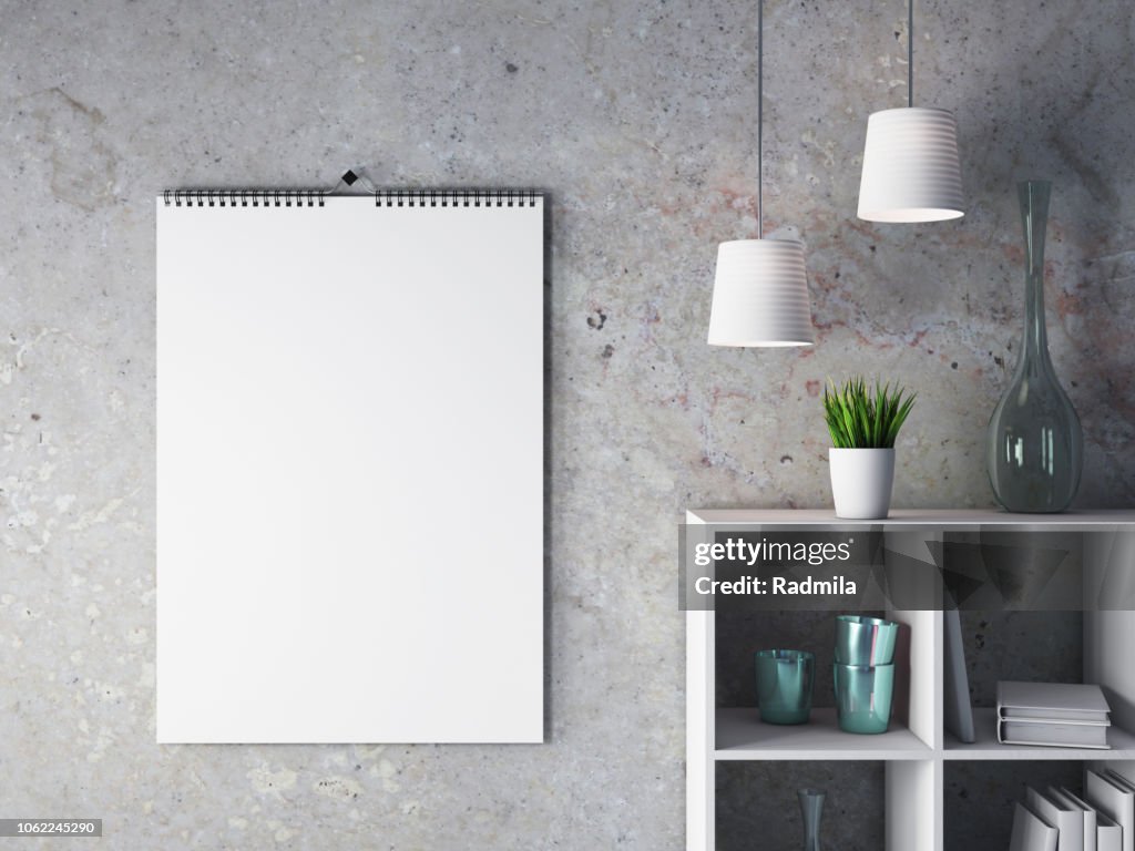 Calendar on wall