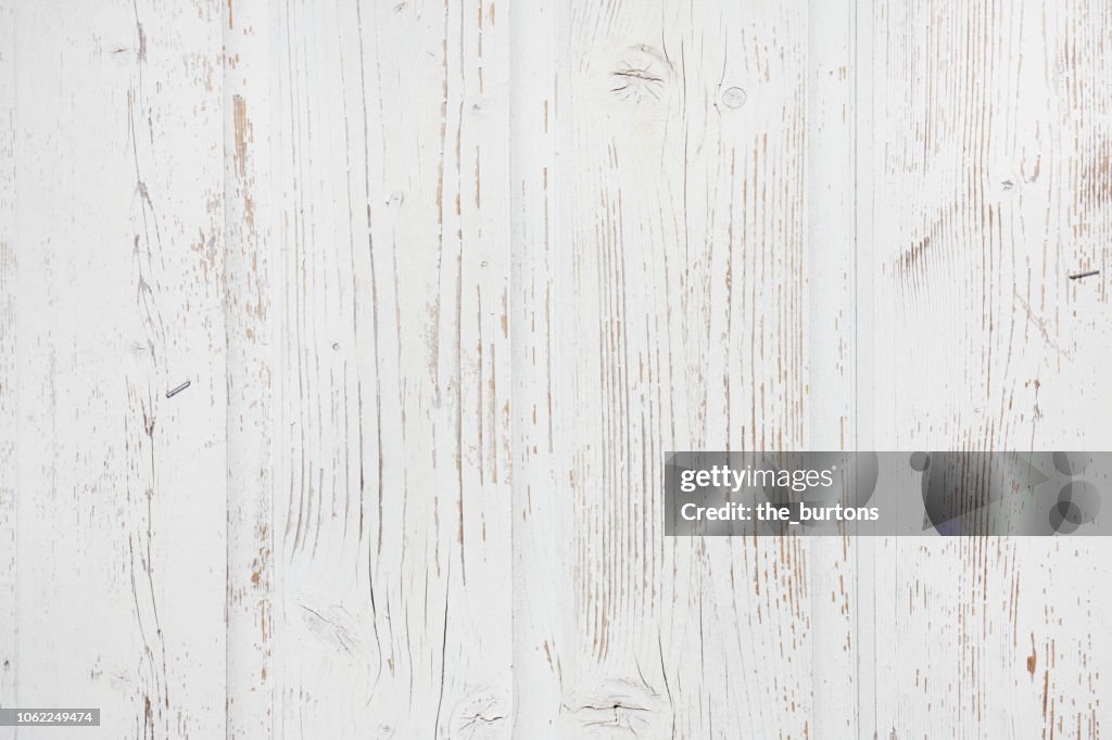 Full frame shot of white painted wooden wall