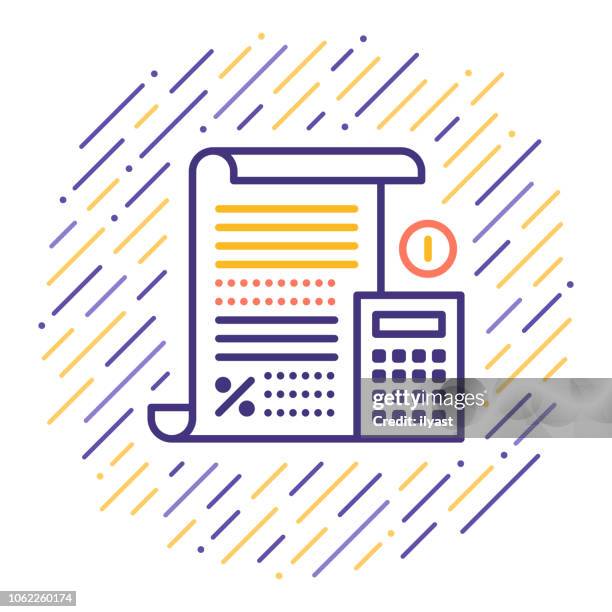 calculate unit costs line icon illustration - excess icon stock illustrations