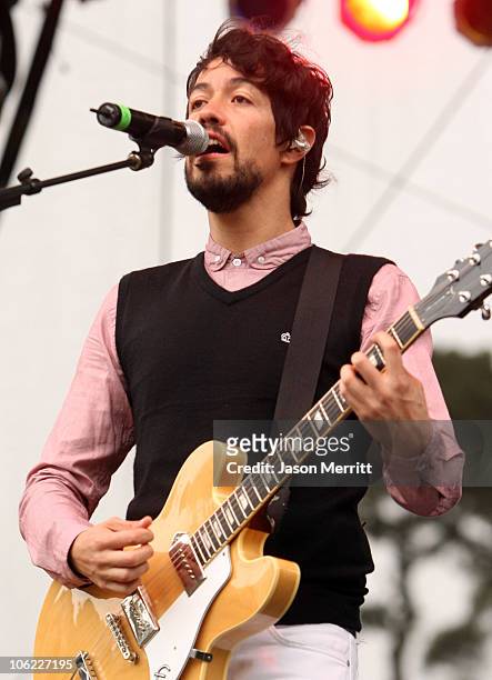 Cafe Tacuba performs onstage during the 2008 Outside Lands Music And Arts Festival held at Golden Gate Park on August 23, 2008 in San Francisco,...