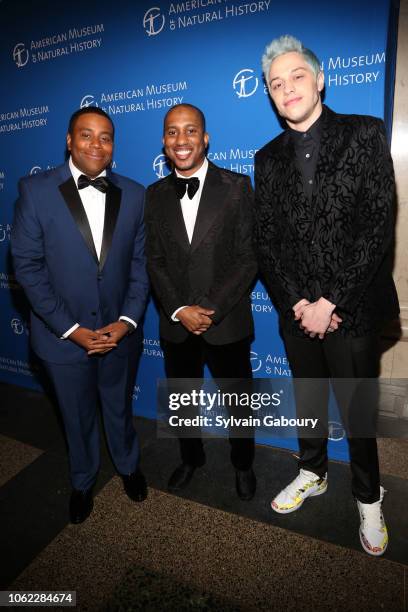 Kenan Thompson, Chris Redd and Pete Davidson attend American Museum Of Natural History's 2018 Museum Gala at American Museum of Natural History on...