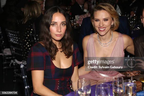 Rebecca Dayan and Scarlett Johansson attend American Museum Of Natural History's 2018 Museum Gala at American Museum of Natural History on November...