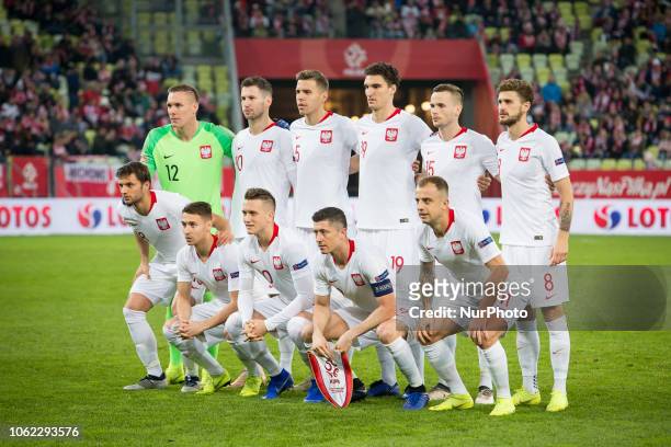 Poland national football team during the international friendly soccer match between Poland and Czech Republic at Energa Stadium in Gdansk, Poland on...