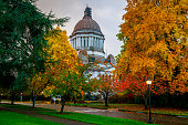 Washington State Capitol In Autumn