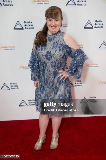 Actress Jamie Brewer attends the 2018 Media Access Awards at the Beverly Hills Hotel on November 01, 2018 in Beverly Hills, California.